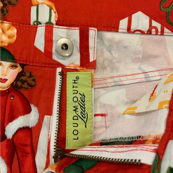 LOUDMOUTH Golf Christmas Capri Pants and Matching hat Size 10 - Picture 7 of 9